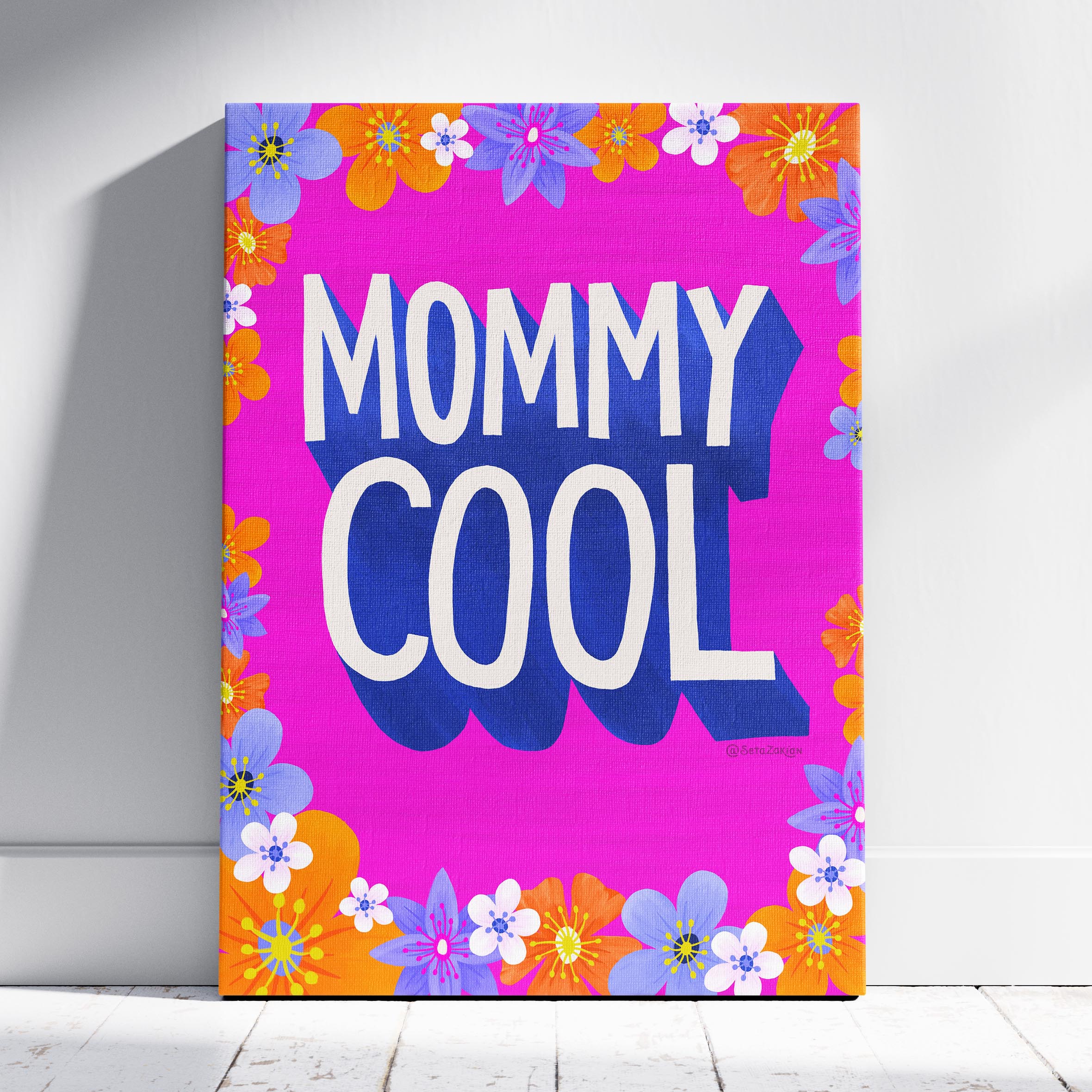 Mommy Cool - Seta Zakian - Framed Canvas Wall Art Print
