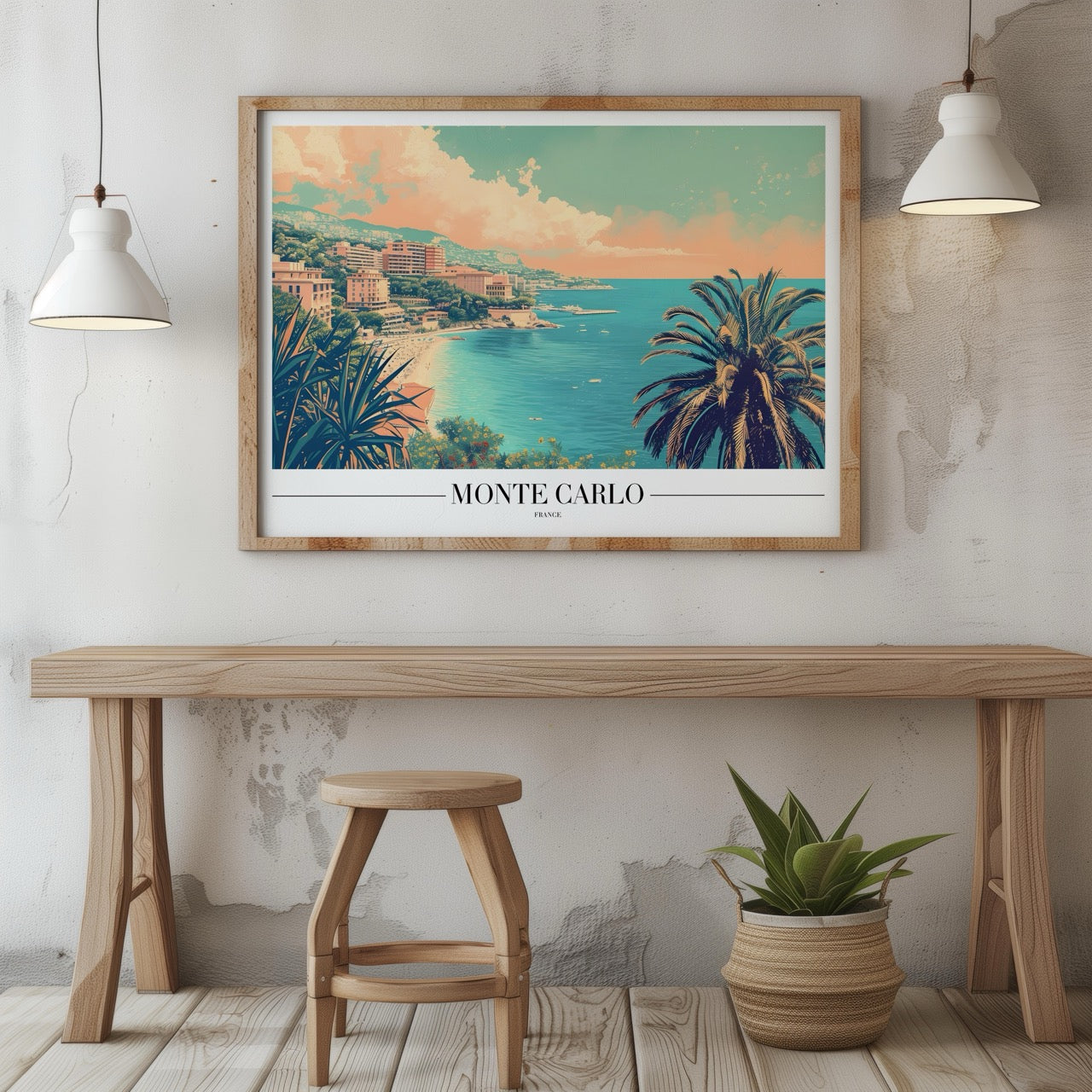 Serene Monte Carlo Beach World Travel - Rolled Poster Art Print - House Prints