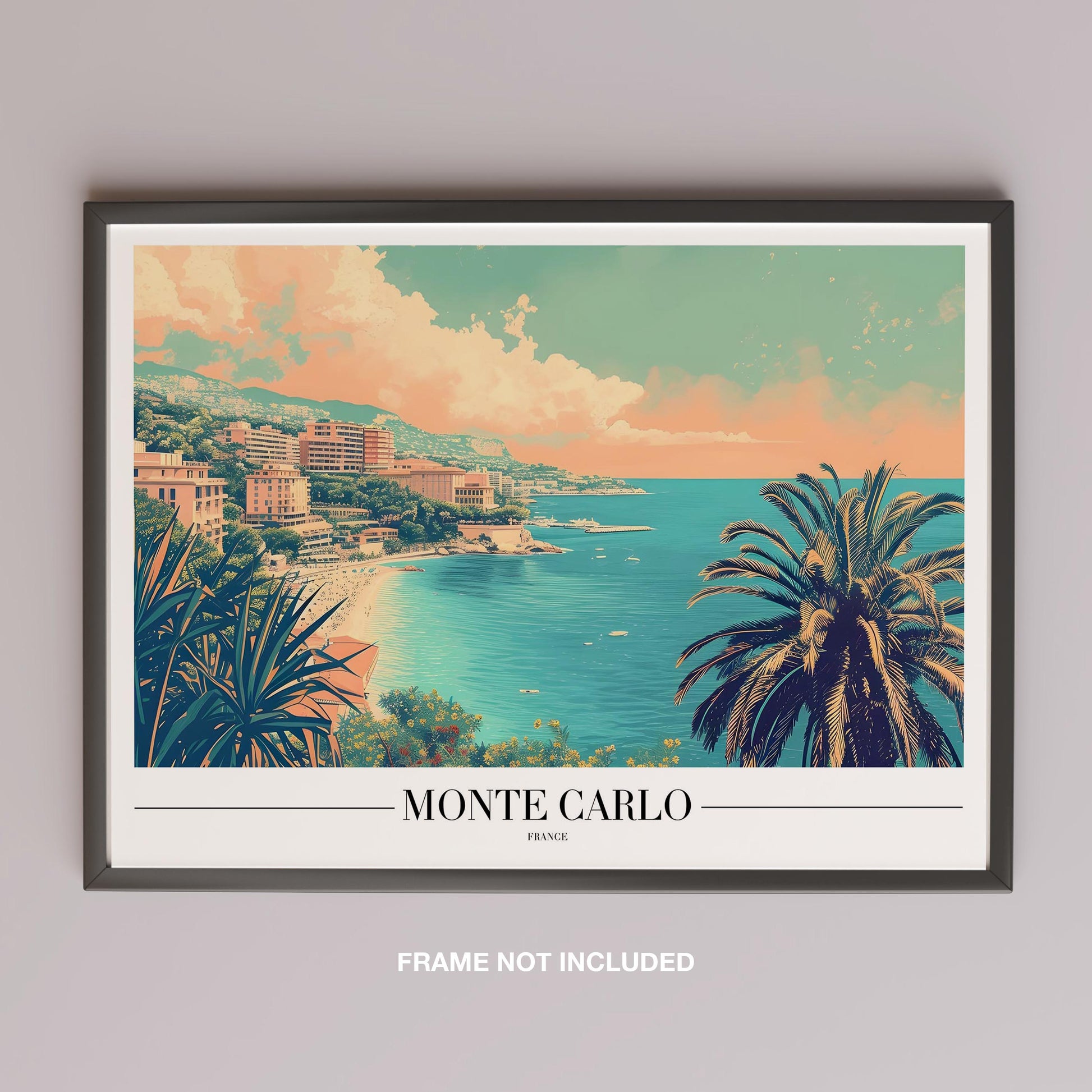 Serene Monte Carlo Beach World Travel - Rolled Poster Art Print - House Prints