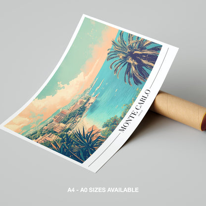 Serene Monte Carlo Beach World Travel - Rolled Poster Art Print - House Prints