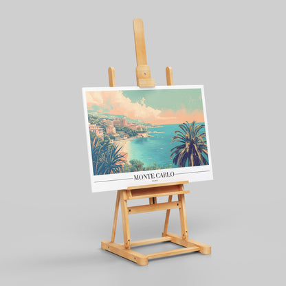 Serene Monte Carlo Beach World Travel - Framed Canvas Wall Art Print - House Prints