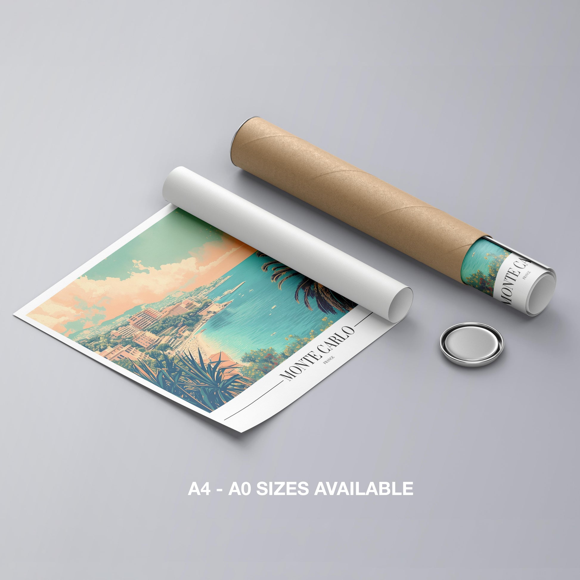Serene Monte Carlo Beach World Travel - Rolled Poster Art Print - House Prints