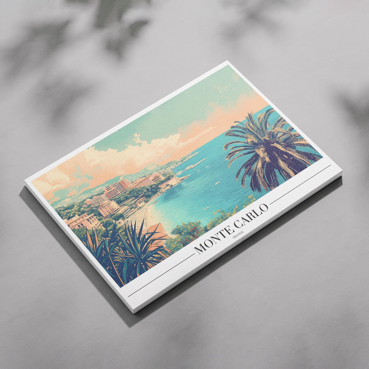 Serene Monte Carlo Beach World Travel - Framed Canvas Wall Art Print - House Prints