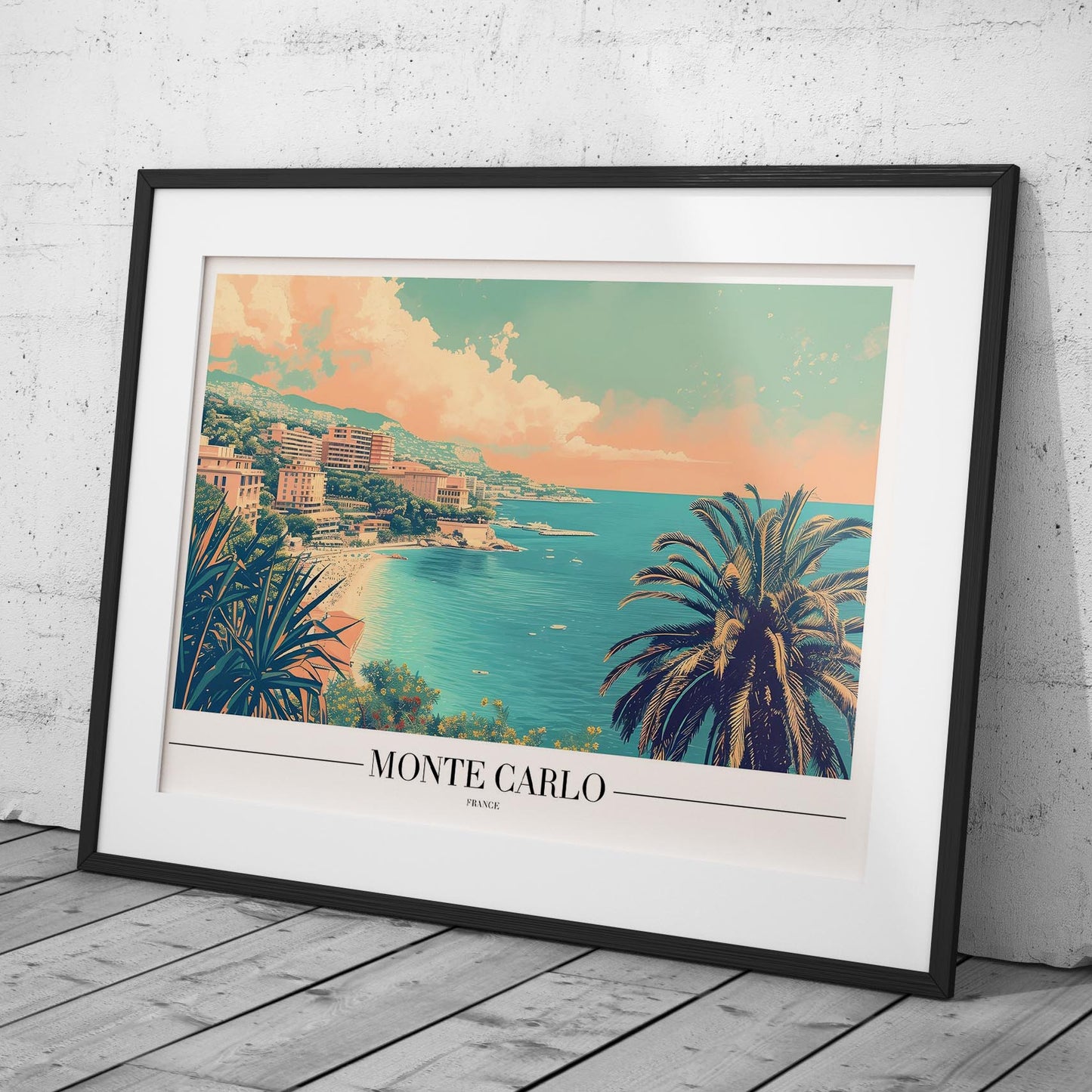 Serene Monte Carlo Beach World Travel - Rolled Poster Art Print - House Prints