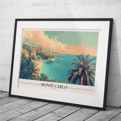Serene Monte Carlo Beach World Travel - Rolled Poster Art Print - House Prints