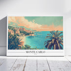 Serene Monte Carlo Beach World Travel - Framed Canvas Wall Art Print | House Prints