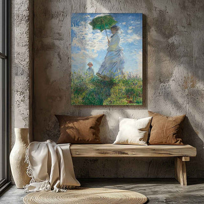 Madame Monet and Her Son - Claude Monét - Framed Canvas Wall Art Print - House Prints