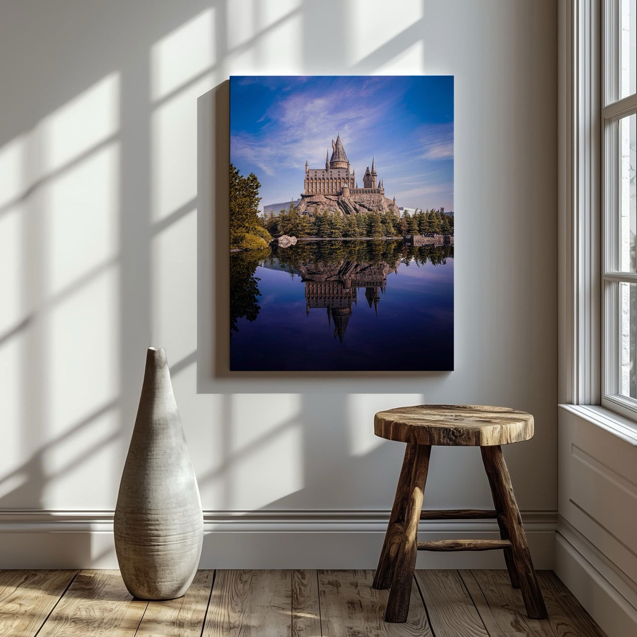 Magical Fantasy Castle Landscape - Framed Canvas Wall Art Print - House Prints