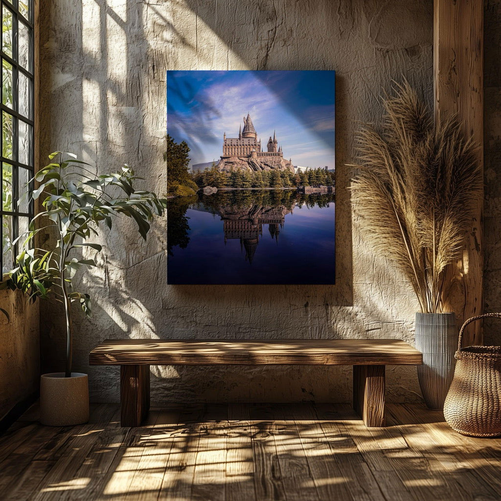 Magical Fantasy Castle Landscape - Framed Canvas Wall Art Print | House Prints