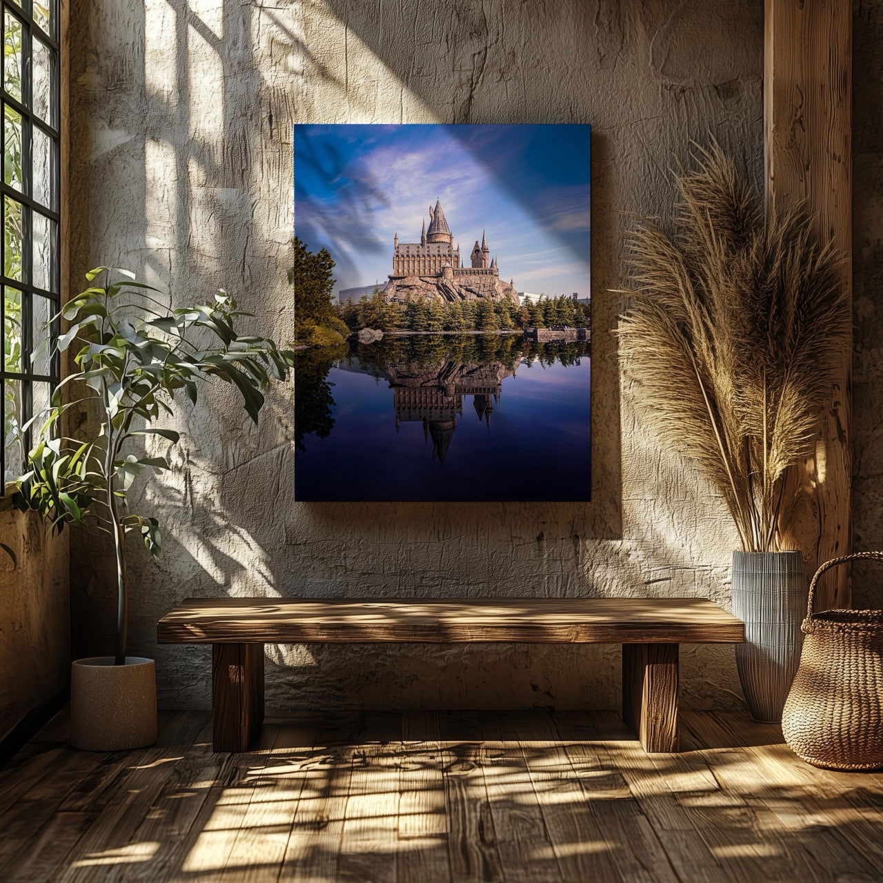 Magical Fantasy Castle Landscape - Framed Canvas Wall Art Print | House Prints