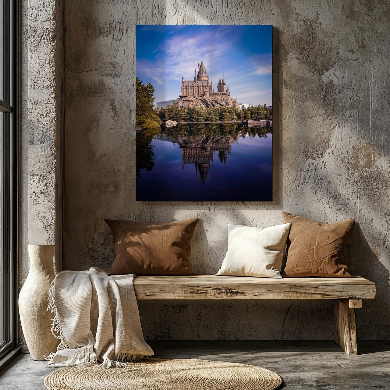 Magical Fantasy Castle Landscape - Framed Canvas Wall Art Print | House Prints