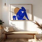 Minimalist Abstract Bold Blue Figure - Rolled Poster Wall Art Print | House Prints