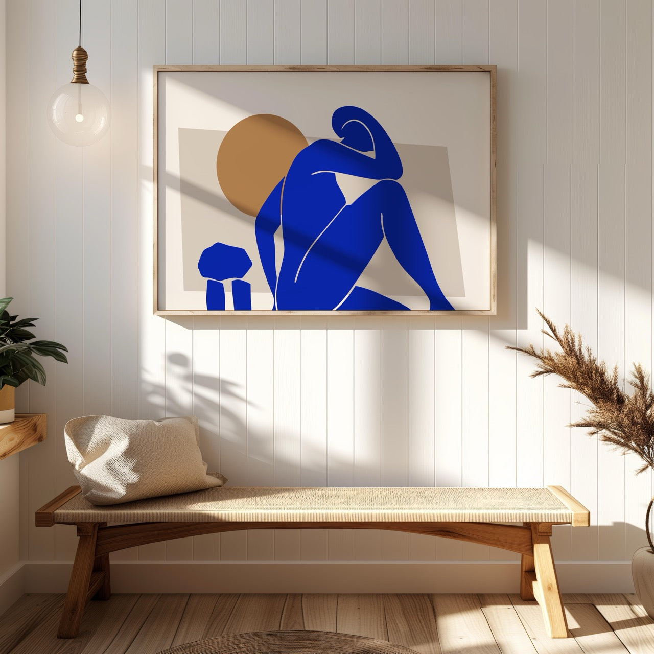 Minimalist Abstract Bold Blue Figure - Rolled Poster Wall Art Print | House Prints