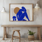 Minimalist Abstract Bold Blue Figure - Rolled Poster Wall Art Print | House Prints
