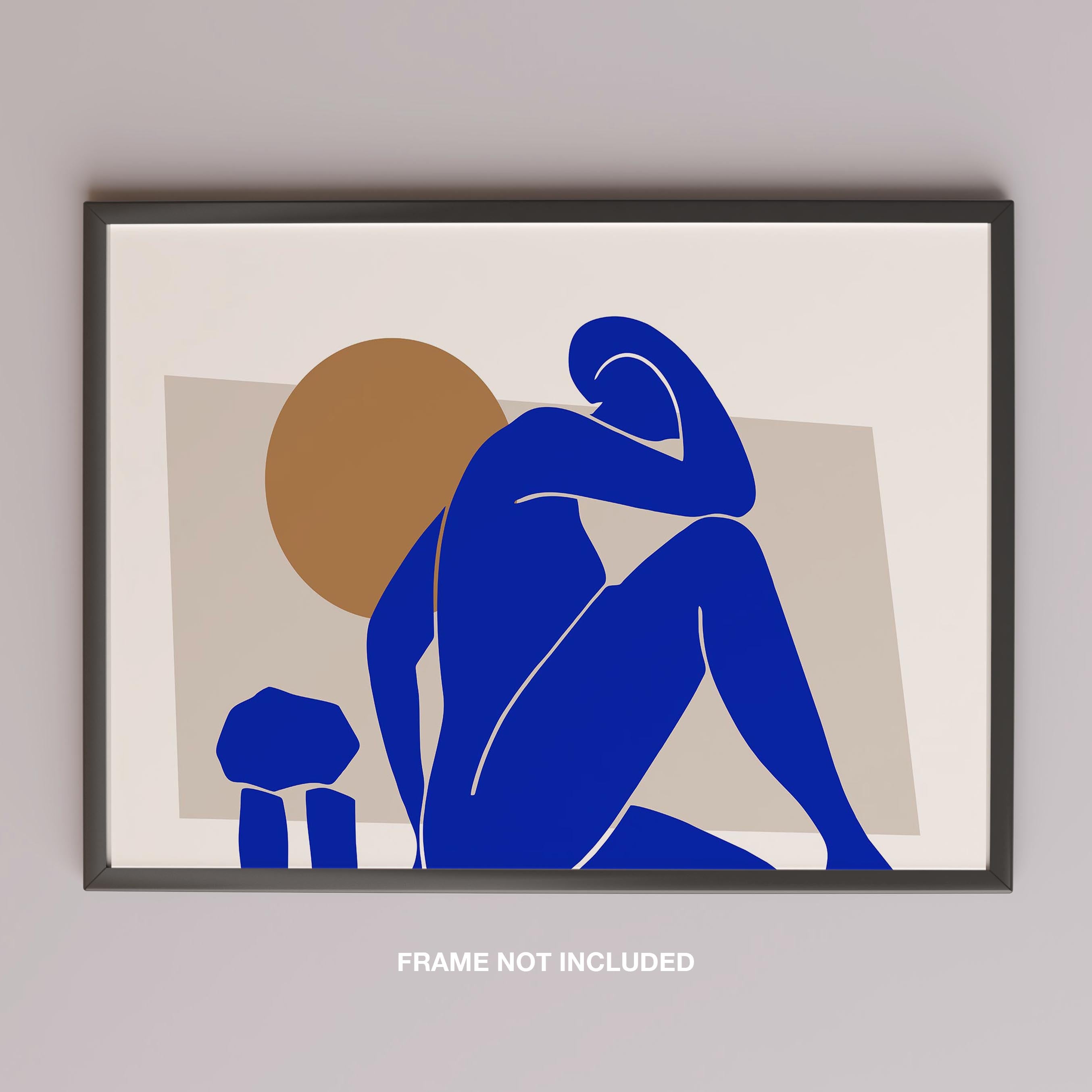 Minimalist Abstract Bold Blue Figure - Rolled Poster Wall Art Print | House Prints
