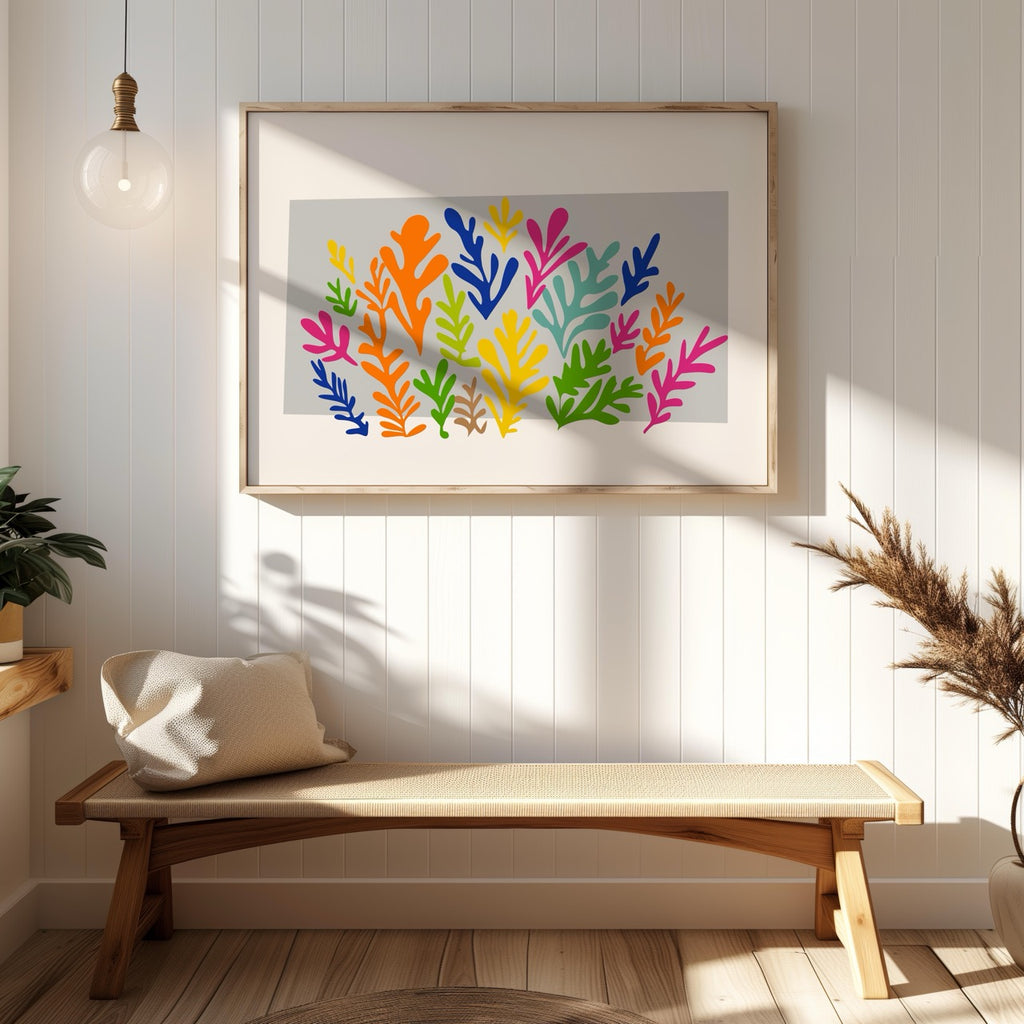 Colourful Abstract Botanical Leaves - Rolled Poster Wall Art Print | House Prints
