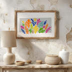 Colourful Abstract Botanical Leaves - Rolled Poster Wall Art Print | House Prints