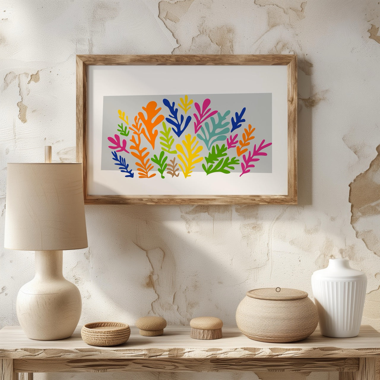 Colourful Abstract Botanical Leaves - Rolled Poster Wall Art Print | House Prints