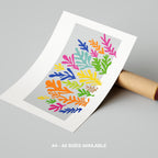 Colourful Abstract Botanical Leaves - Rolled Poster Wall Art Print | House Prints
