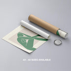 Minimalist Abstract Green Figure with Vase - Rolled Poster Wall Art Print | House Prints