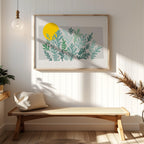 Abstract Minimalist Green Botanical Sunscape - Rolled Poster Wall Art Print | House Prints