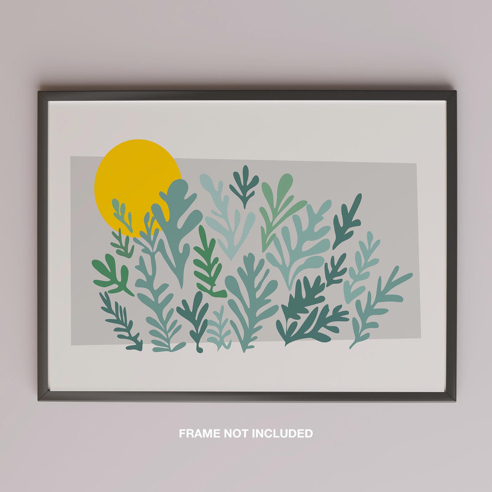 Abstract Minimalist Green Botanical Sunscape - Rolled Poster Wall Art Print - House Prints