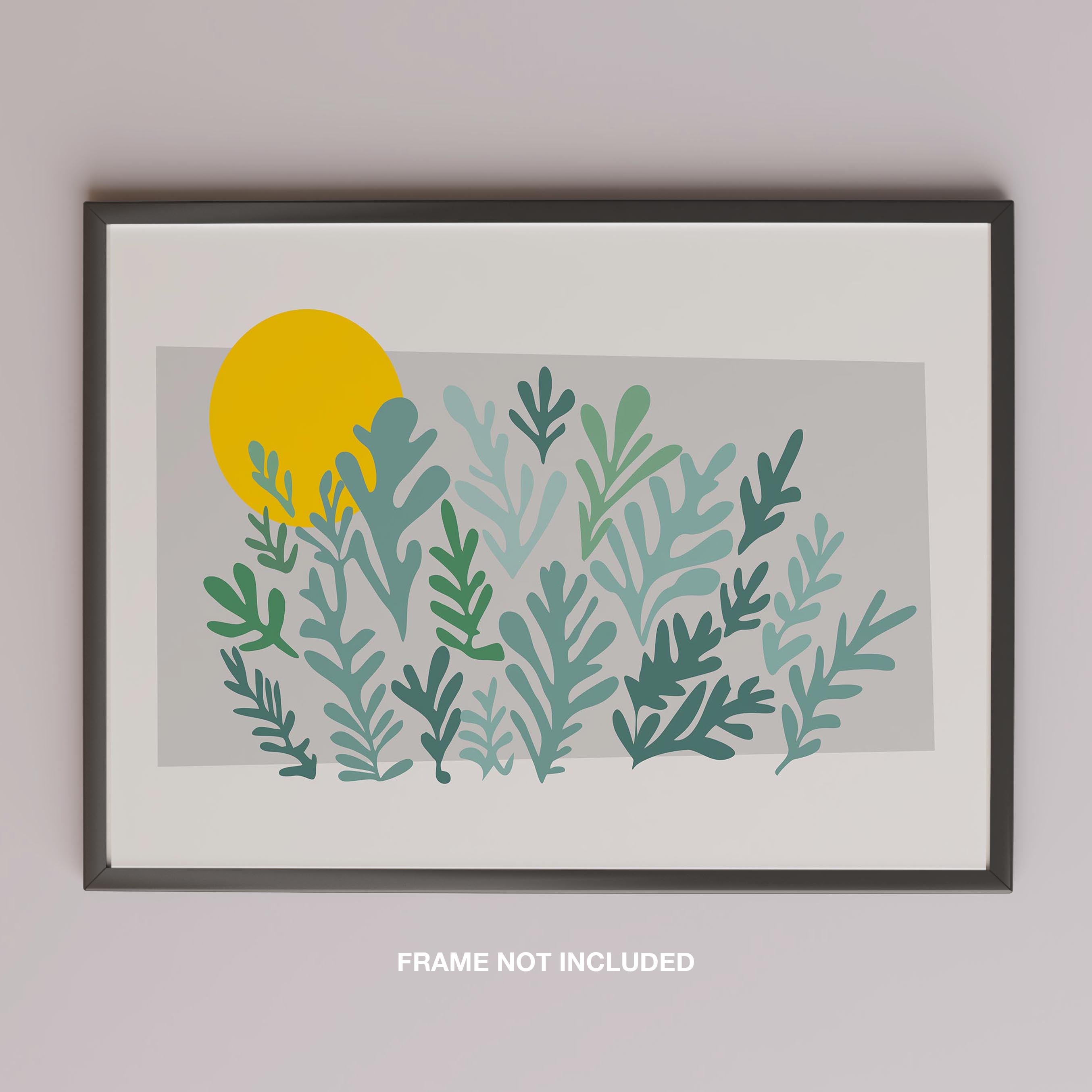 Abstract Minimalist Green Botanical Sunscape - Rolled Poster Wall Art Print | House Prints