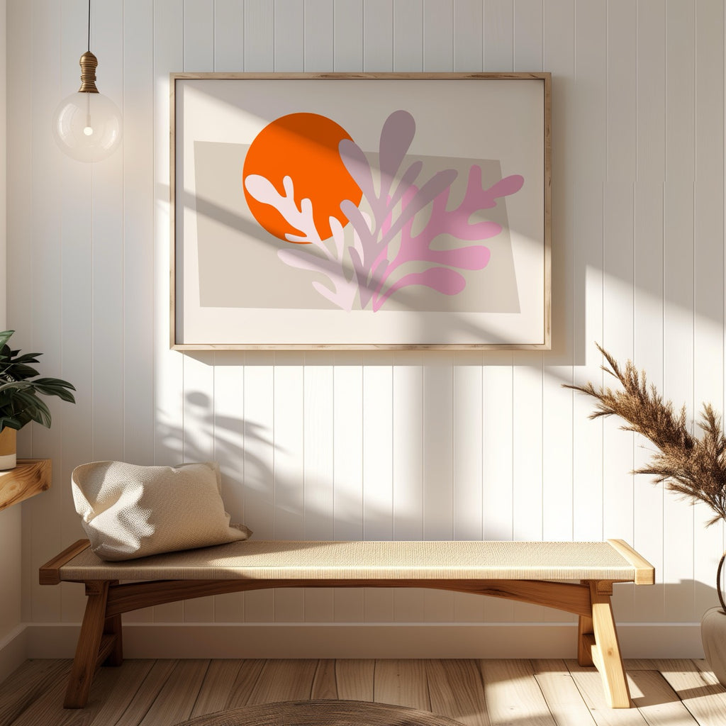 Abstract Sunset Minimalist Botanical Bliss - Rolled Poster Wall Art Print | House Prints