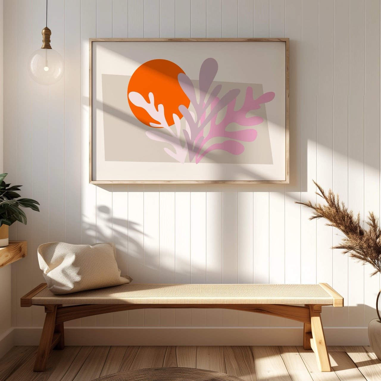 Abstract Sunset Minimalist Botanical Bliss - Rolled Poster Wall Art Print | House Prints