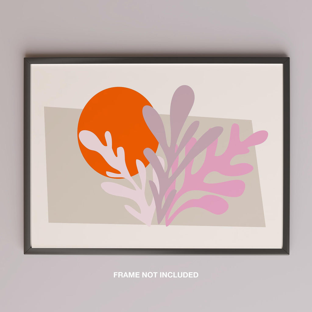 Abstract Sunset Minimalist Botanical Bliss - Rolled Poster Wall Art Print | House Prints