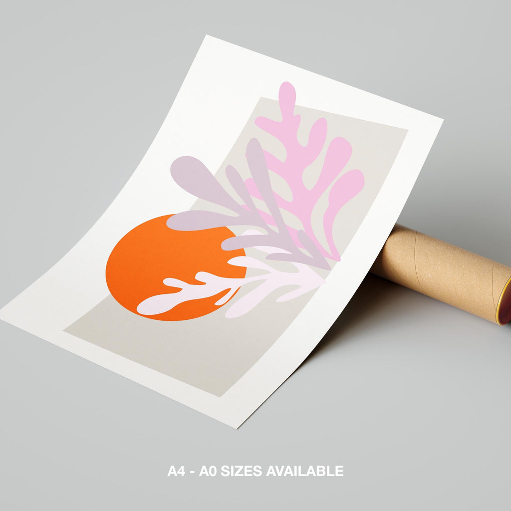 Abstract Sunset Minimalist Botanical Bliss - Rolled Poster Wall Art Print | House Prints