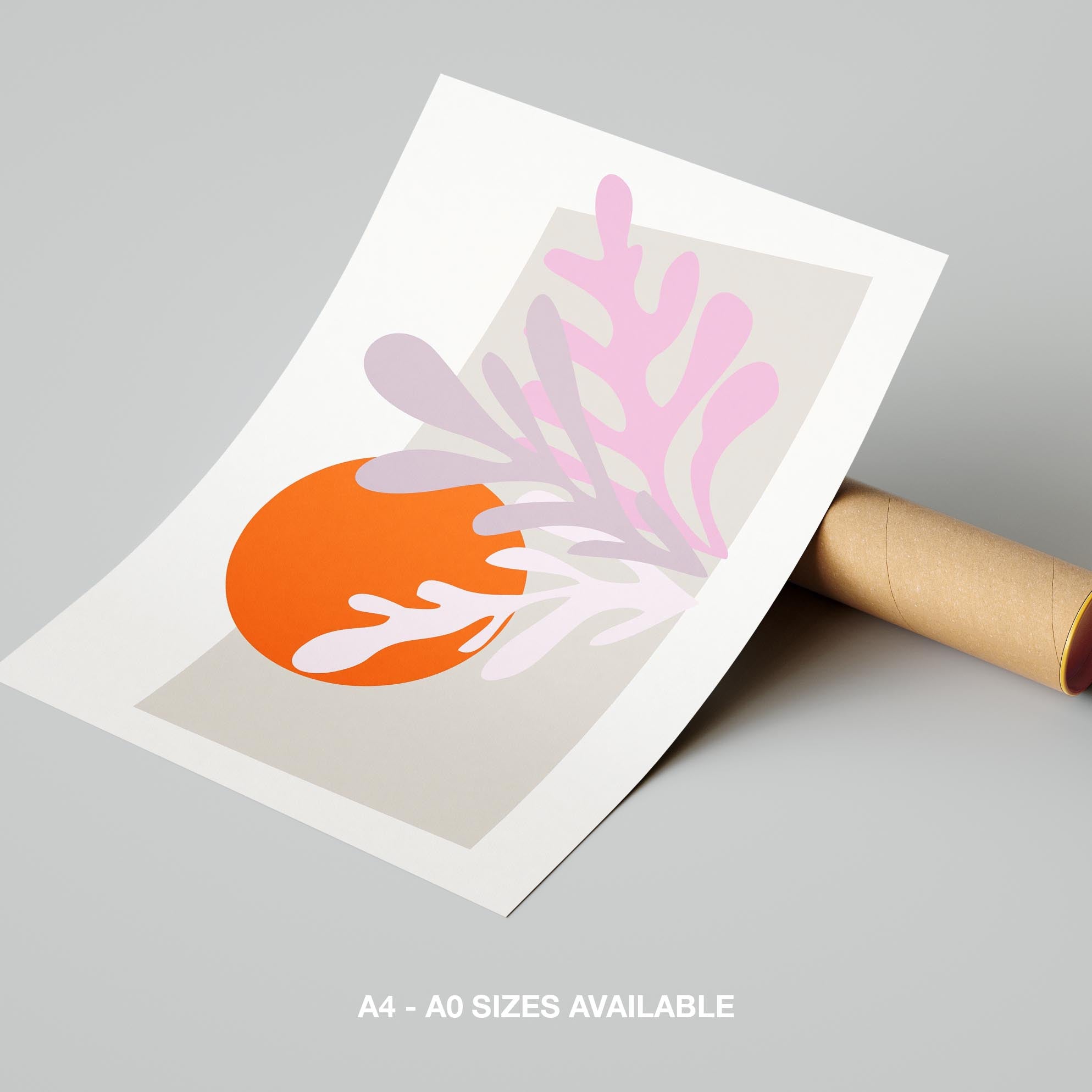 Abstract Sunset Minimalist Botanical Bliss - Rolled Poster Wall Art Print | House Prints