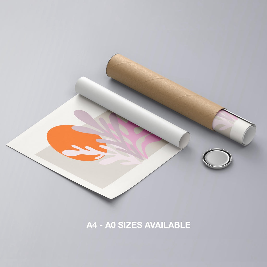 Abstract Sunset Minimalist Botanical Bliss - Rolled Poster Wall Art Print | House Prints