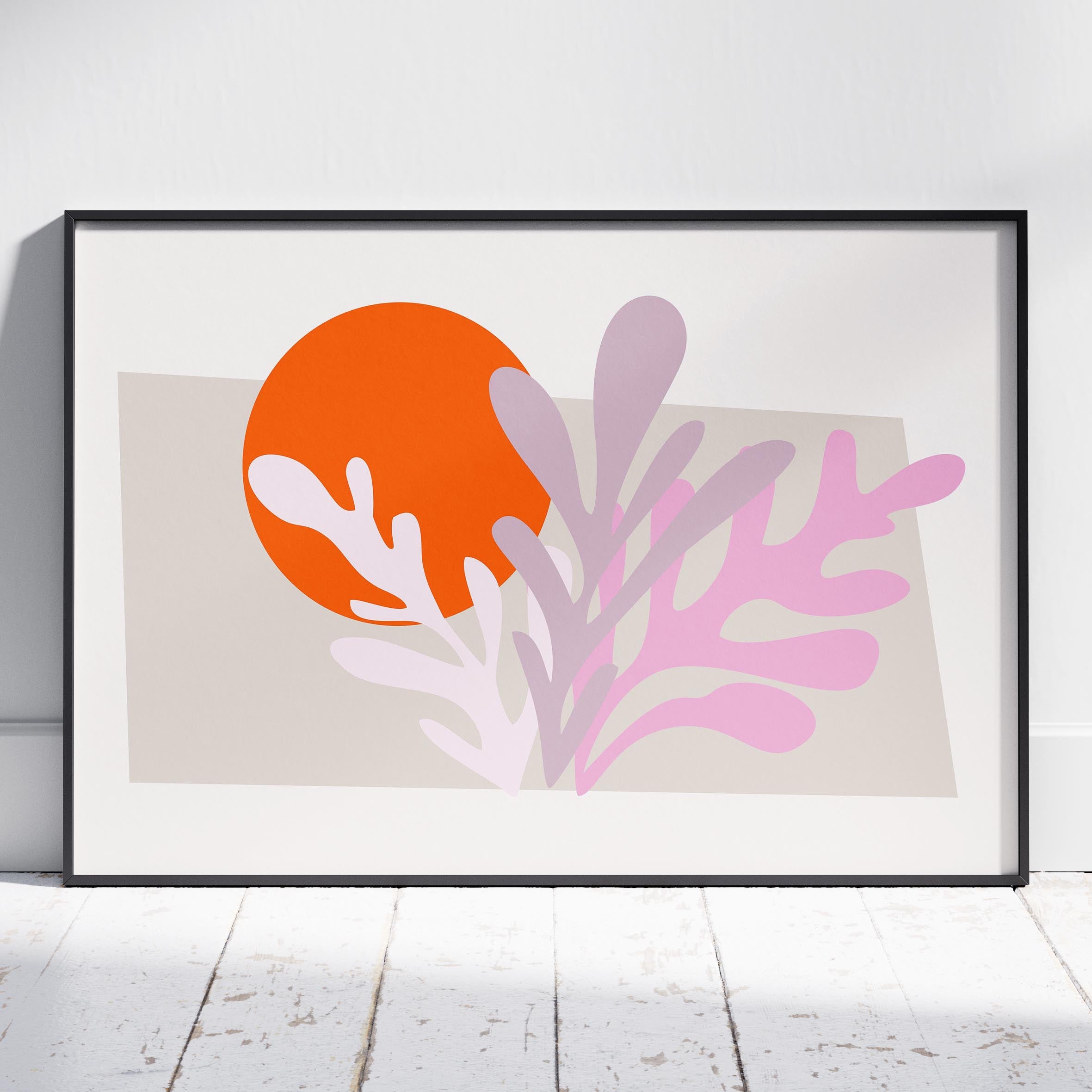 Abstract Sunset Minimalist Botanical Bliss - Rolled Poster Wall Art Print | House Prints