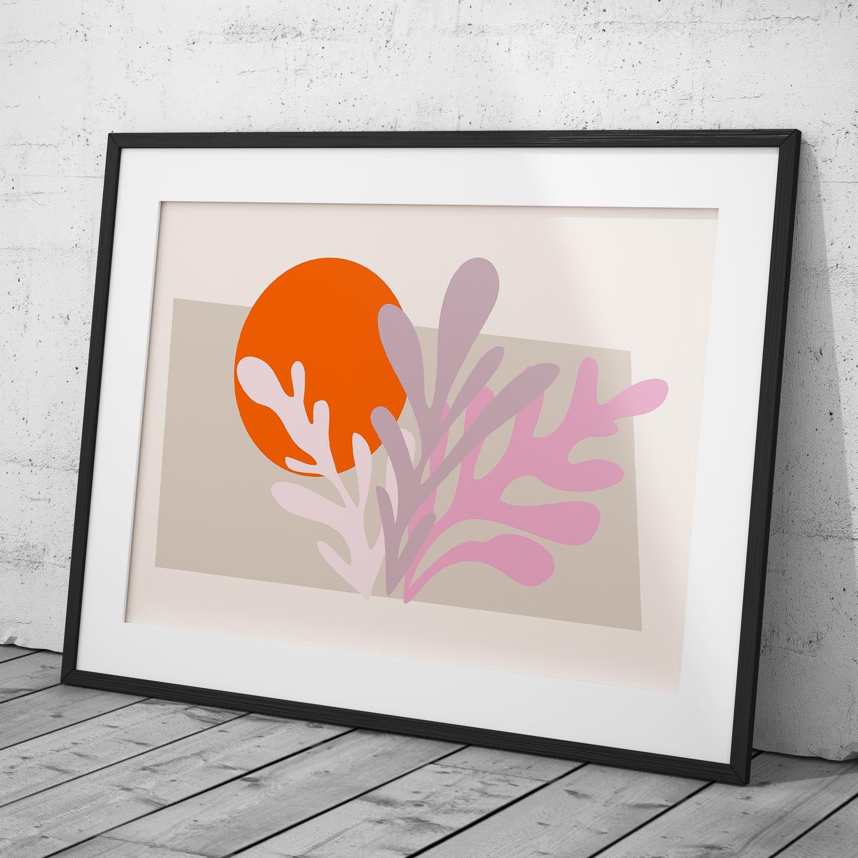 Abstract Sunset Minimalist Botanical Bliss - Rolled Poster Wall Art Print | House Prints