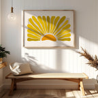 Minimalist Radiant Yellow Abstract Sunburst - Rolled Poster Wall Art Print | House Prints