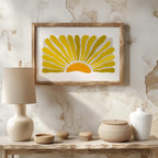 Minimalist Radiant Yellow Abstract Sunburst - Rolled Poster Wall Art Print | House Prints