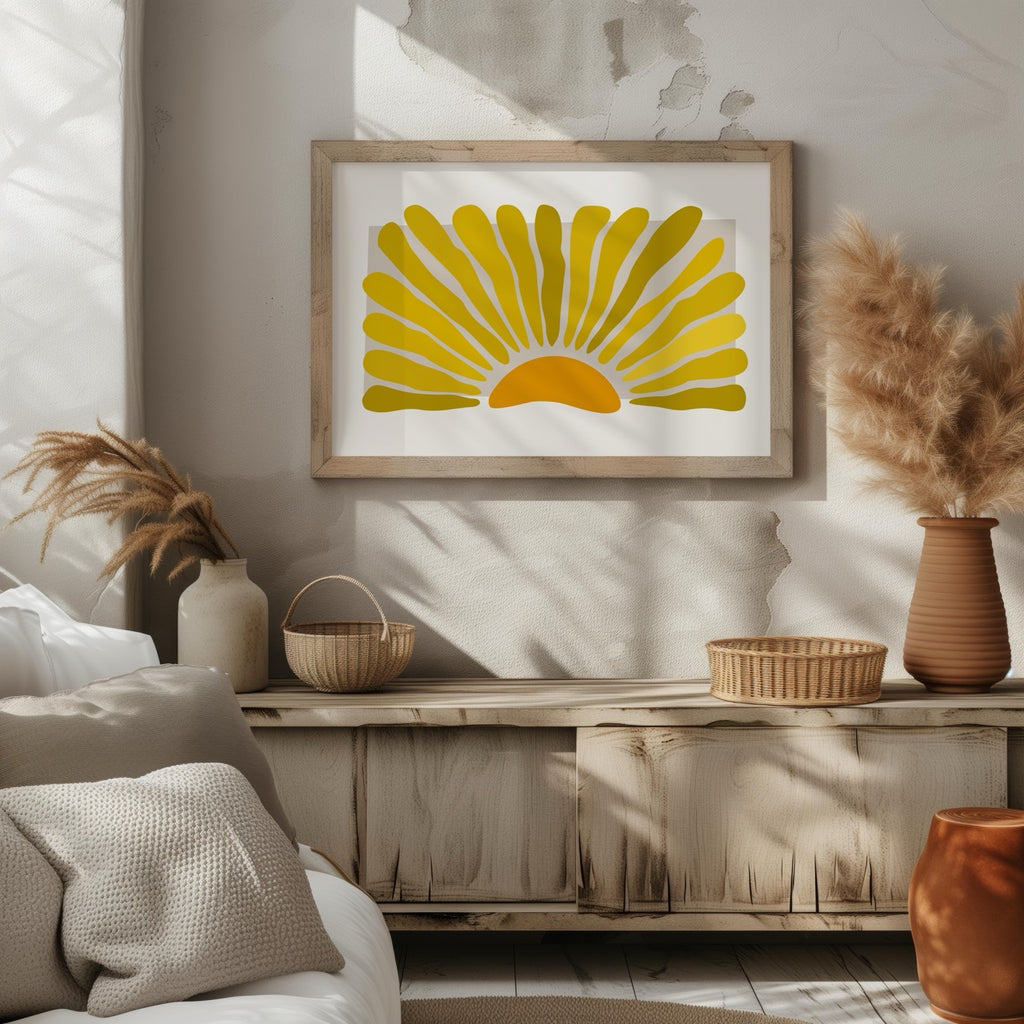 Minimalist Radiant Abstract Sunburst - Rolled Poster Wall Art Print | House Prints