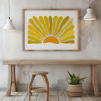 Minimalist Radiant Yellow Abstract Sunburst - Rolled Poster Wall Art Print | House Prints