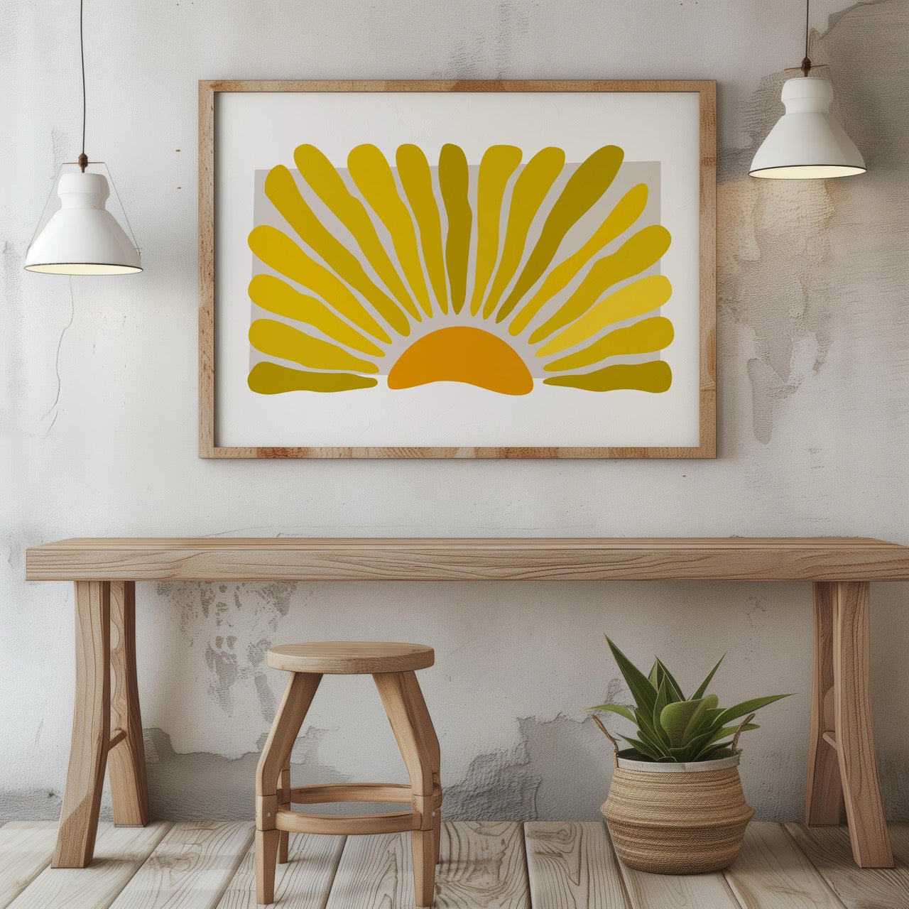Minimalist Radiant Abstract Sunburst - Rolled Poster Wall Art Print | House Prints
