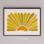 Minimalist Radiant Yellow Abstract Sunburst - Rolled Poster Wall Art Print | House Prints