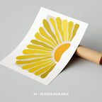 Minimalist Radiant Yellow Abstract Sunburst - Rolled Poster Wall Art Print | House Prints