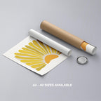 Minimalist Radiant Yellow Abstract Sunburst - Rolled Poster Wall Art Print | House Prints