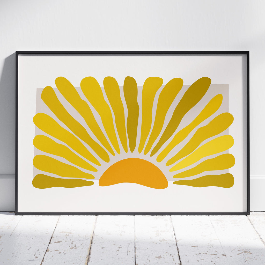 Minimalist Radiant Abstract Sunburst - Rolled Poster Wall Art Print | House Prints