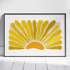 Minimalist Radiant Yellow Abstract Sunburst - Rolled Poster Wall Art Print | House Prints