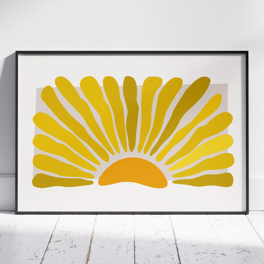 Minimalist Radiant Abstract Sunburst - Rolled Poster Wall Art Print - House Prints
