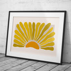 Minimalist Radiant Yellow Abstract Sunburst - Rolled Poster Wall Art Print | House Prints
