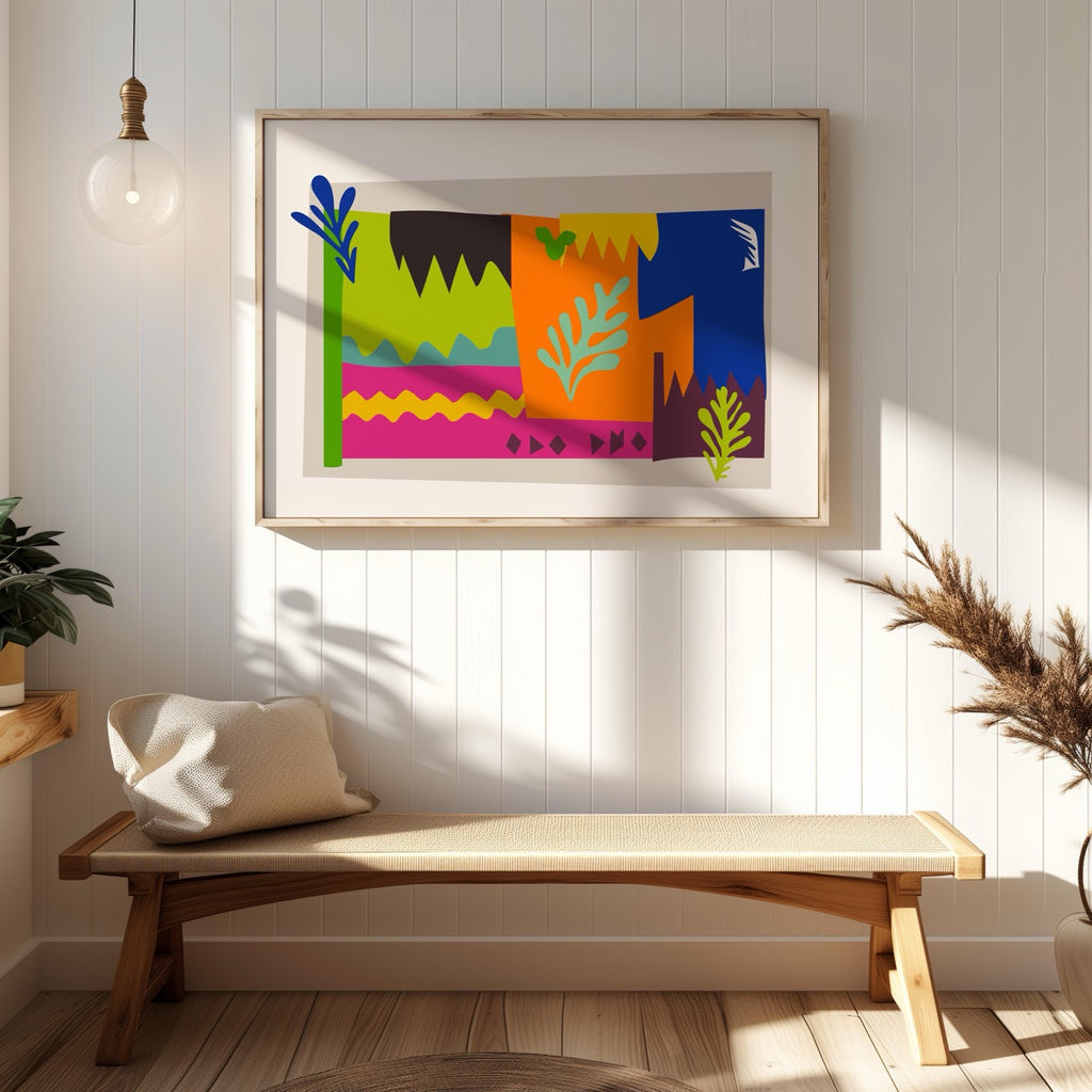 Colourful Abstract Botanical Shapes - Rolled Poster Wall Art Print | House Prints