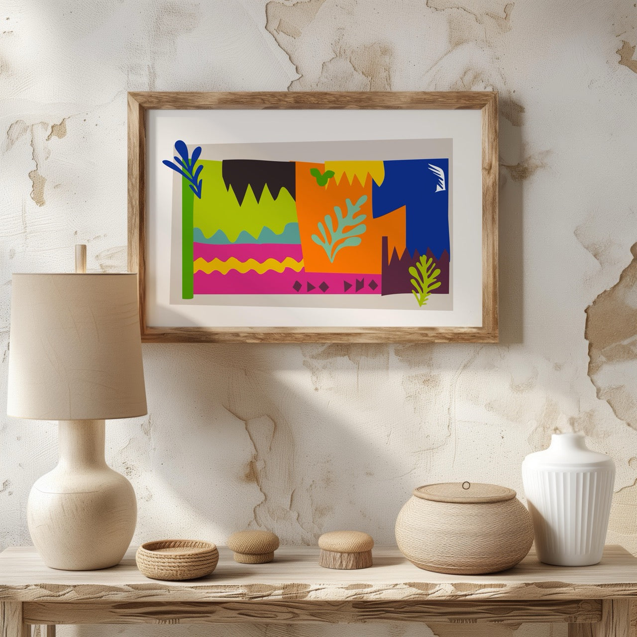 Colourful Abstract Botanical Shapes - Rolled Poster Wall Art Print | House Prints