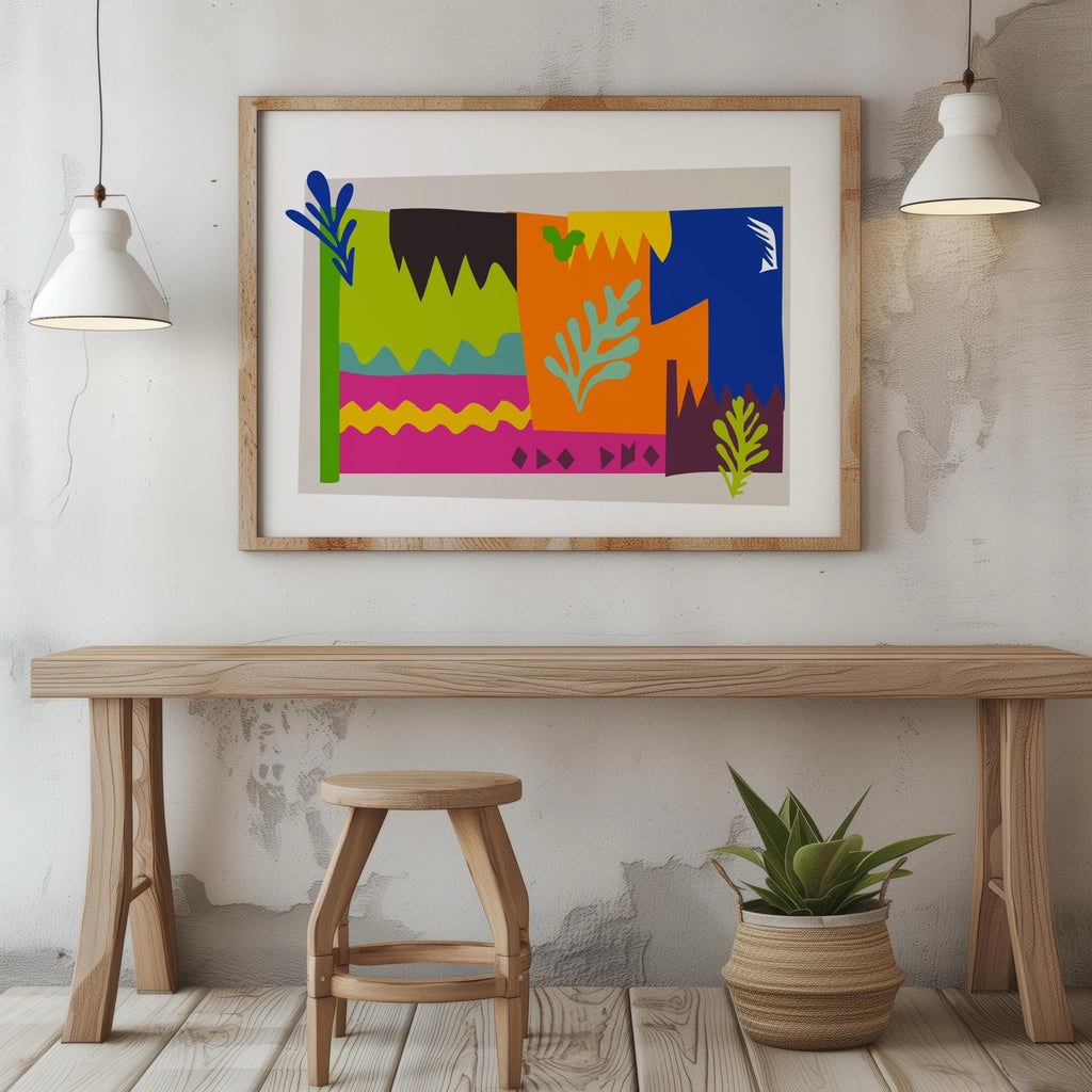 Colourful Abstract Botanical Shapes - Rolled Poster Wall Art Print | House Prints